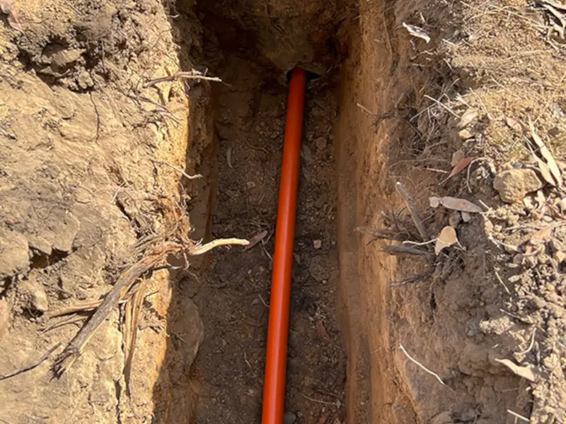 Underground wiring installation by licenced electrical contractor